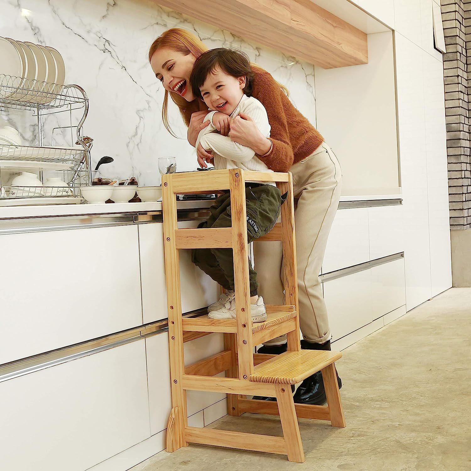 Kursi Tangga Anak dengan Ketin - Toddler Learning Tower ulasan dan harga