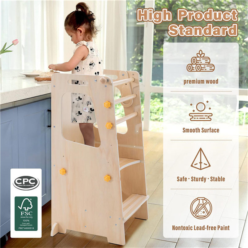 Menara Belajar Bayi Lipat Kayu - Toddler Learning Tower ulasan dan harga