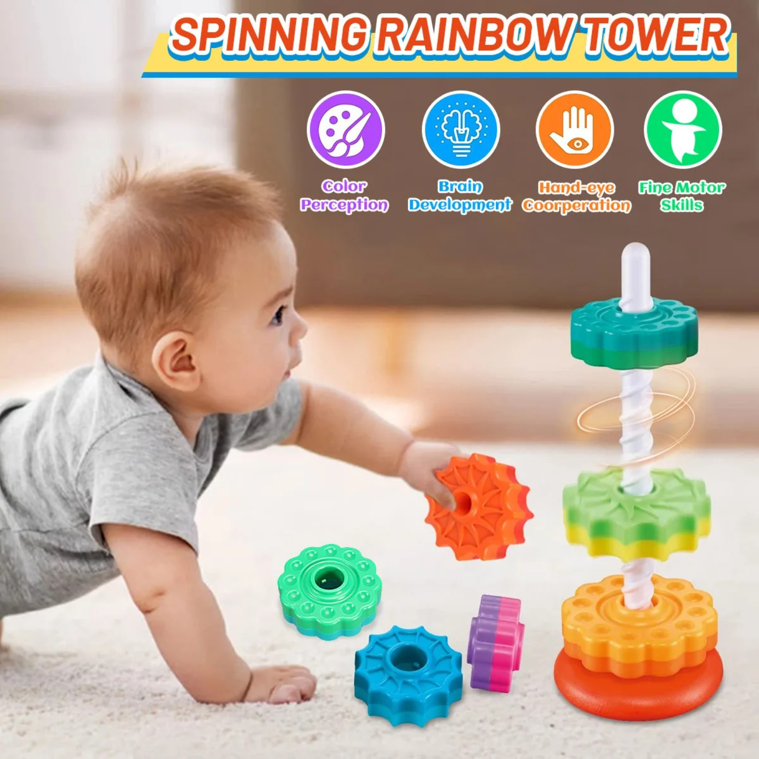 Mainan Puzzle Menara Pelangi B - Toddler Learning Tower ulasan dan harga