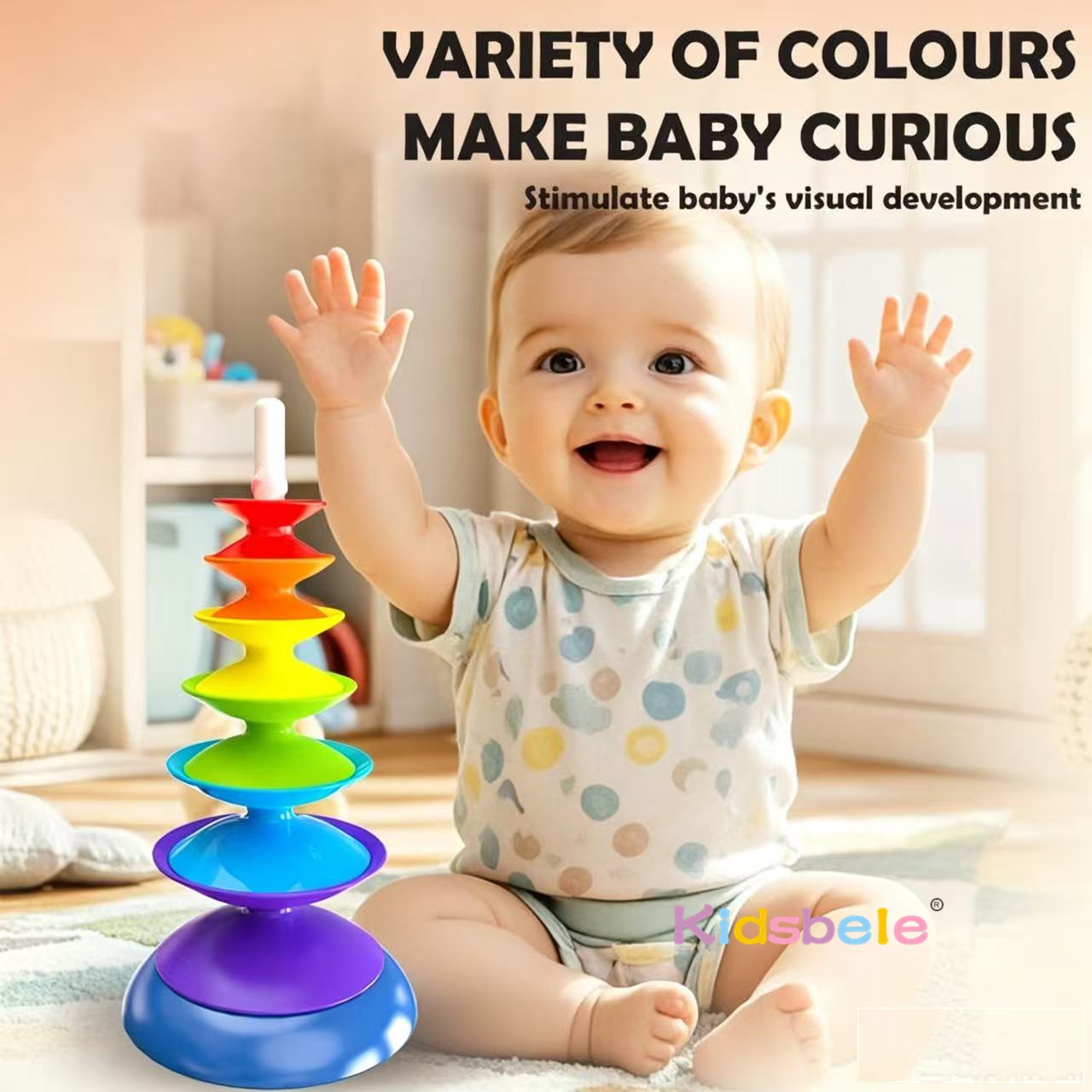 Mainan Susun Berputar Pelangi  - Toddler Learning Tower ulasan dan harga
