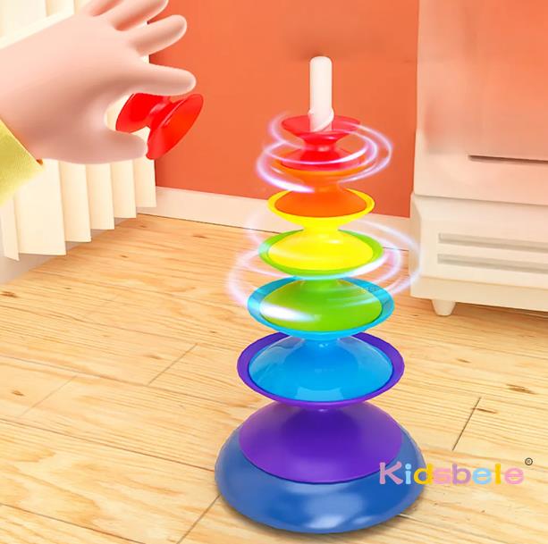 Mainan Susun Berputar Pelangi  - Toddler Learning Tower ulasan dan harga
