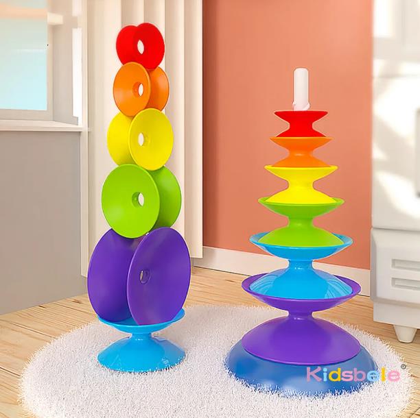 Mainan Susun Berputar Pelangi  - Toddler Learning Tower ulasan dan harga