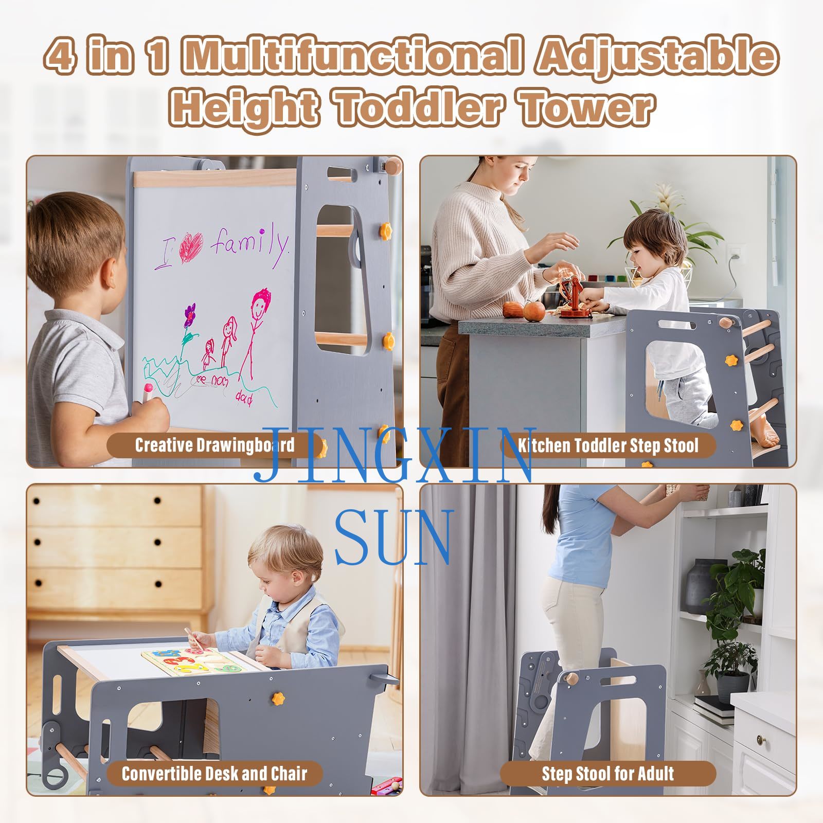 Menara Dapur Anak 4 in 1 Monte - Toddler Learning Tower ulasan dan harga